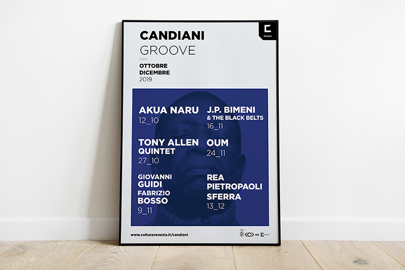 Progetto di layout grafico per rassegna musicale Candiani Groove