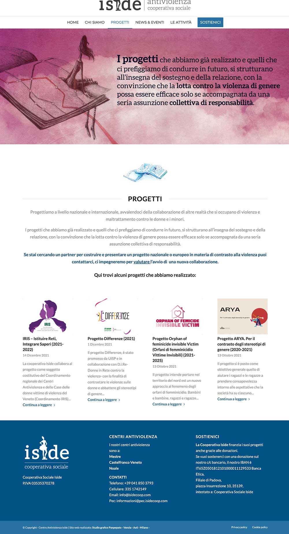 Progetto di sito web e materiali coordinati di comunicazione – Iside Antiviolenza
